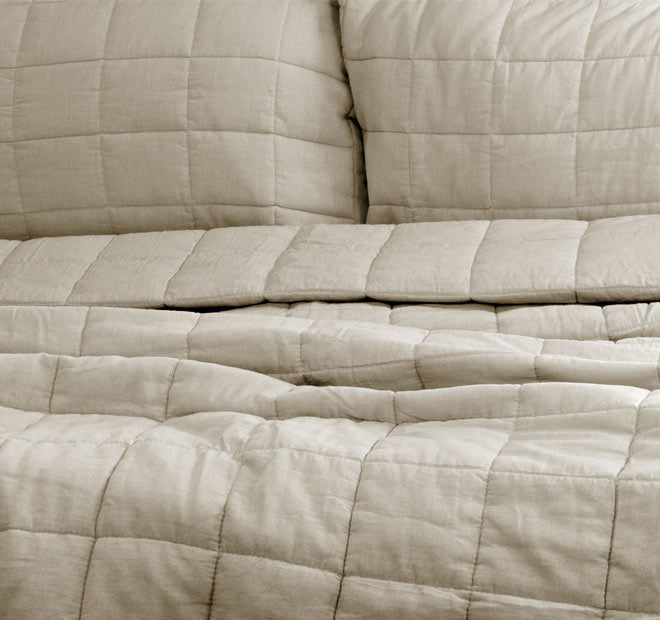 Harley Washed Cotton Queen Bed and King Bed Coverlet Set Nude