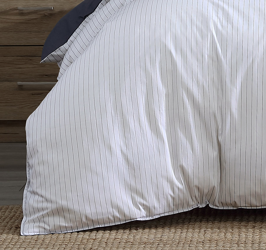 Khan Stripe Quilt Cover Set Range Indigo