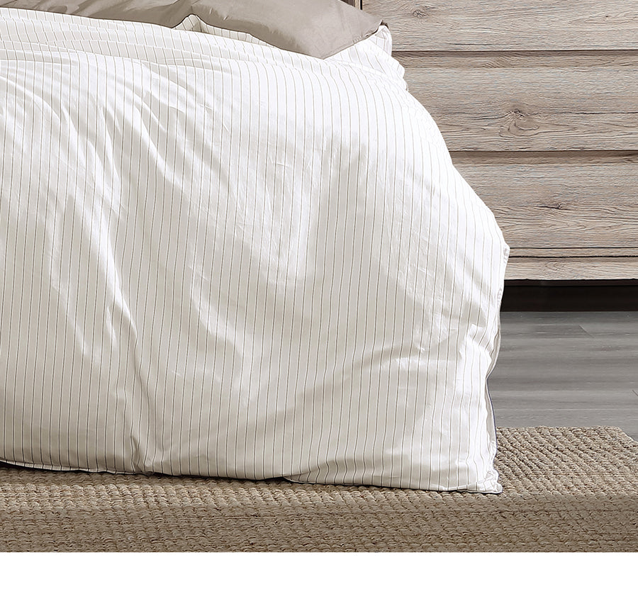 Khan Stripe Quilt Cover Set Range Stone