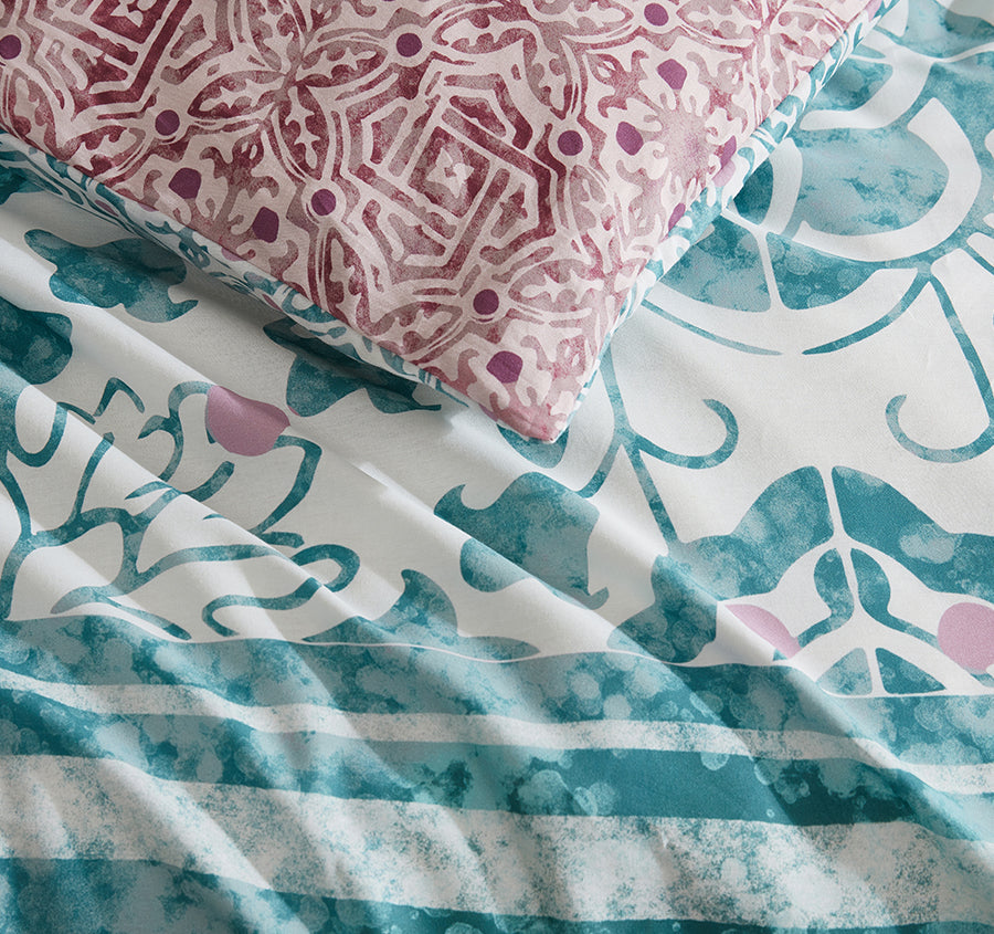 Lisbon Quilt Cover Set Range Teal