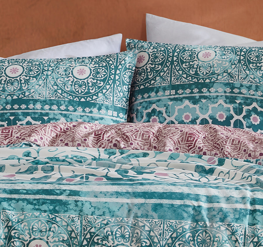 Lisbon Quilt Cover Set Range Teal