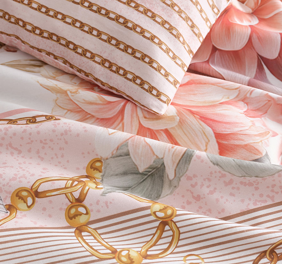 Versailles Quilt Cover Set Range Peach