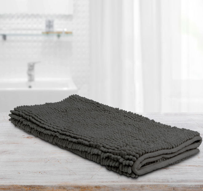 Toggle 1600GSM Microfibre Non-Slip Bath Mat Range Charcoal