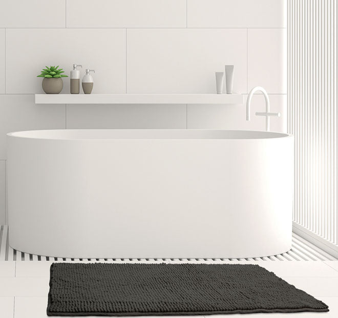 Toggle 1600GSM Microfibre Non-Slip Bath Mat Range Charcoal