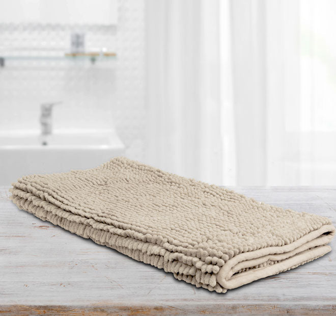 Toggle 1600GSM Microfibre Non-Slip Bath Mat Range Stone