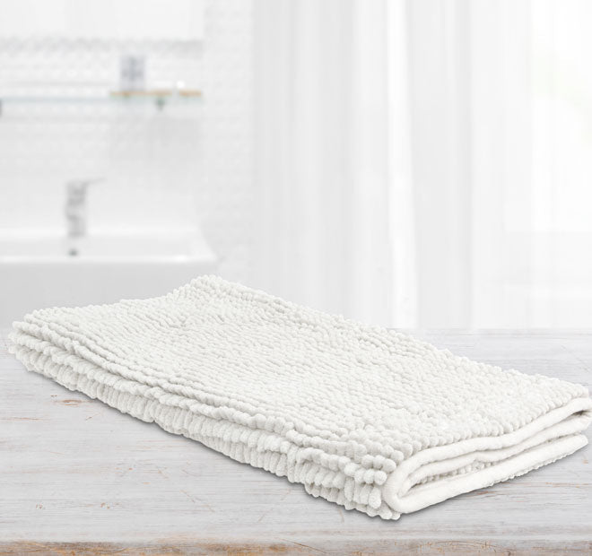 Toggle 1600GSM Microfibre Non-Slip Bath Mat Range White