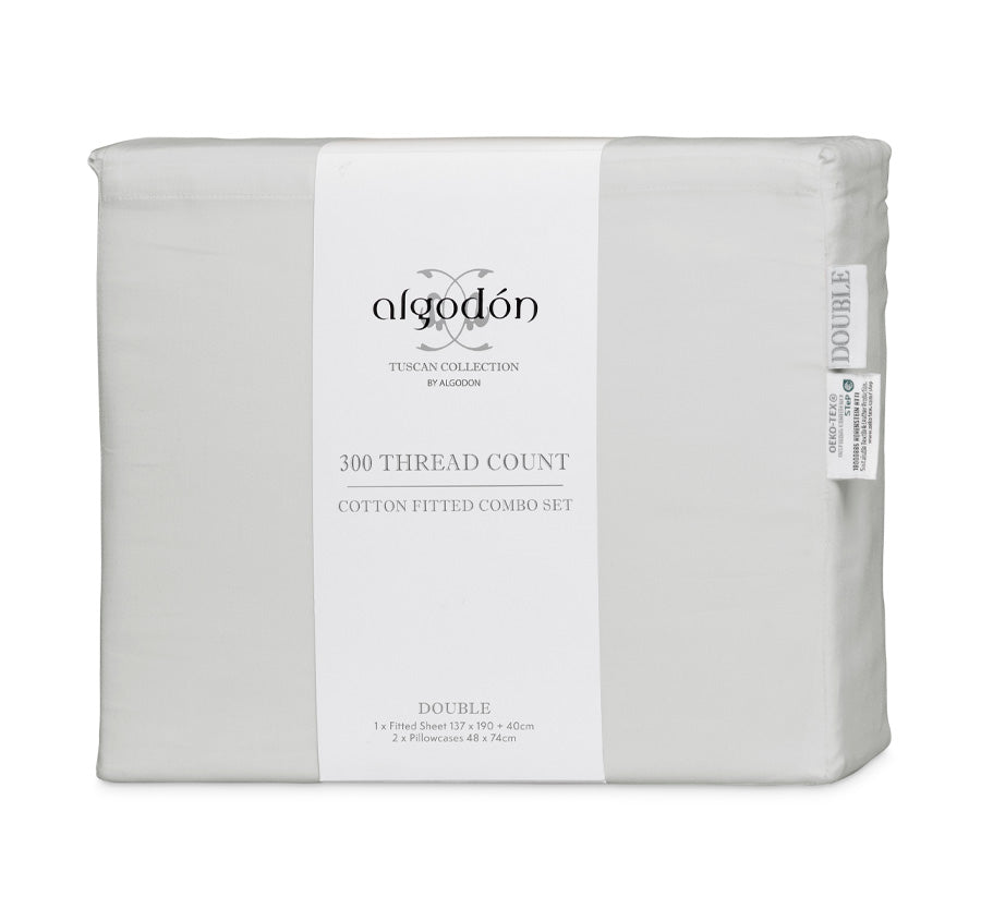 Tuscan Collection Fitted Sheet Combo Set Range Silver