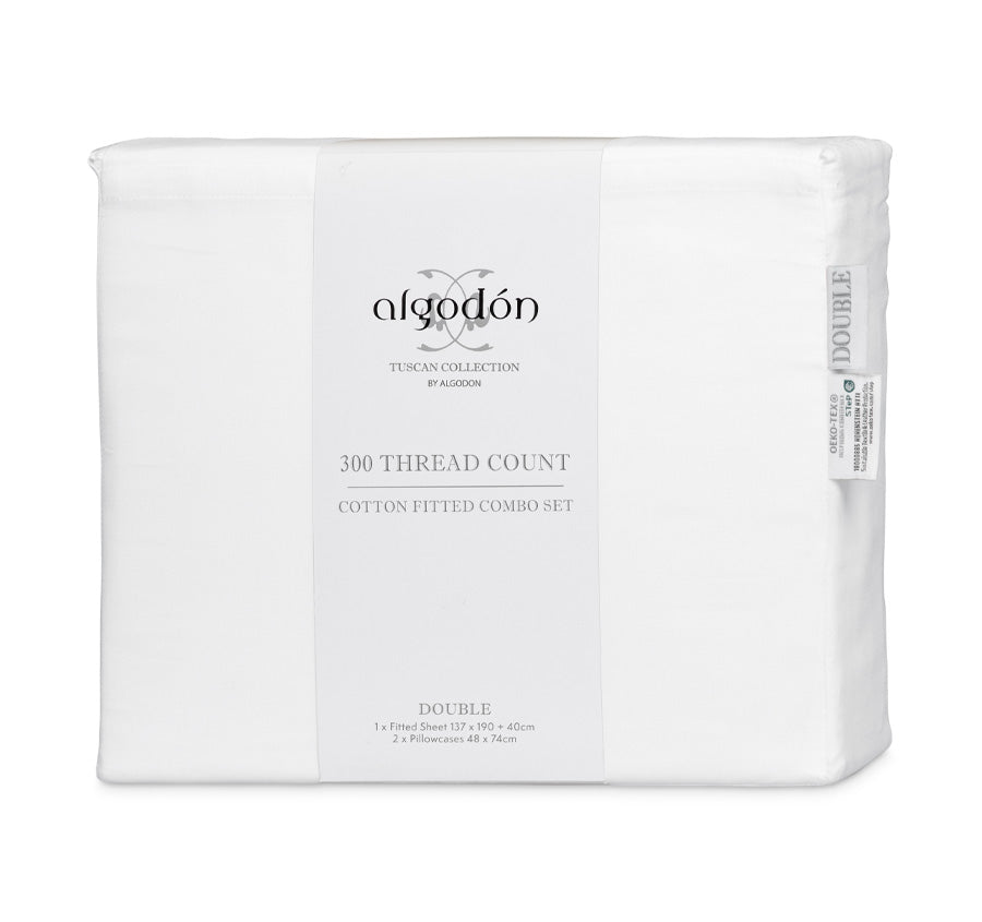 Tuscan Collection Fitted Sheet Combo Set Range White