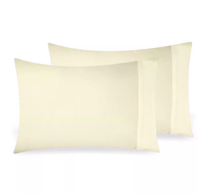 Bamboo Eco 400THC Cotton Standard Pillowcase Pair Ivory