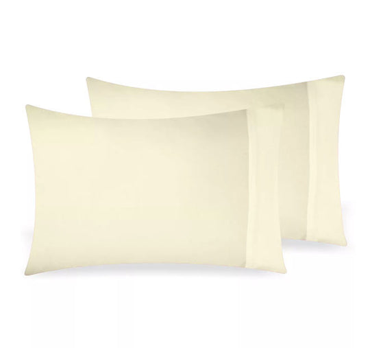 Bamboo Eco 400THC Cotton Standard Pillowcase Pair Ivory