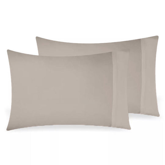 Bamboo Eco 400THC Cotton Standard Pillowcase Pair Stone