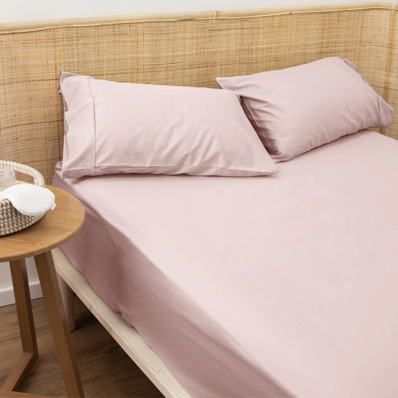 Bamboo Eco 400THC Cotton Mega Fitted Sheet Range Blush Manchester Warehouse