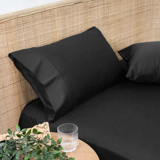 Bamboo Eco 400THC Cotton Standard Pillowcase Pair Granite