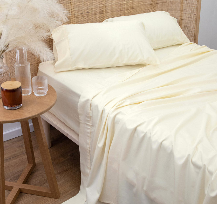 Bamboo Eco 400THC Cotton Mega Sheet Set Range Ivory