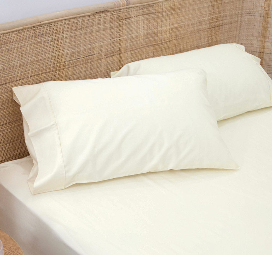 Bamboo Eco 400THC Cotton Standard Pillowcase Pair Ivory