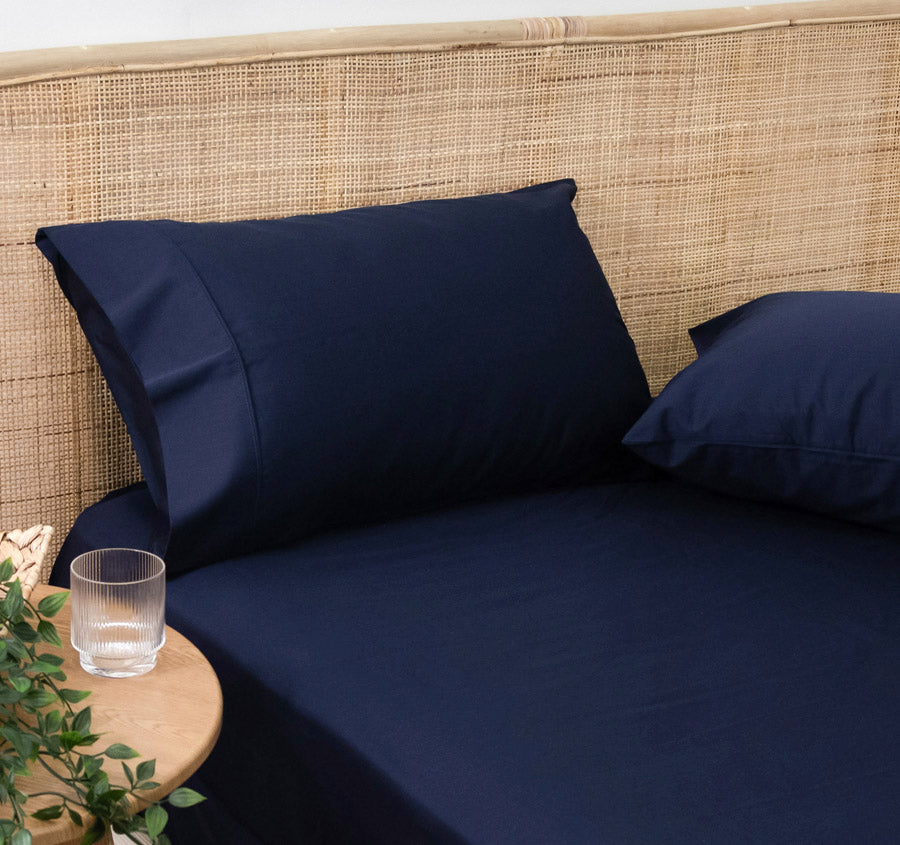 Bamboo Eco 400THC Standard Pillowcase Pair Navy