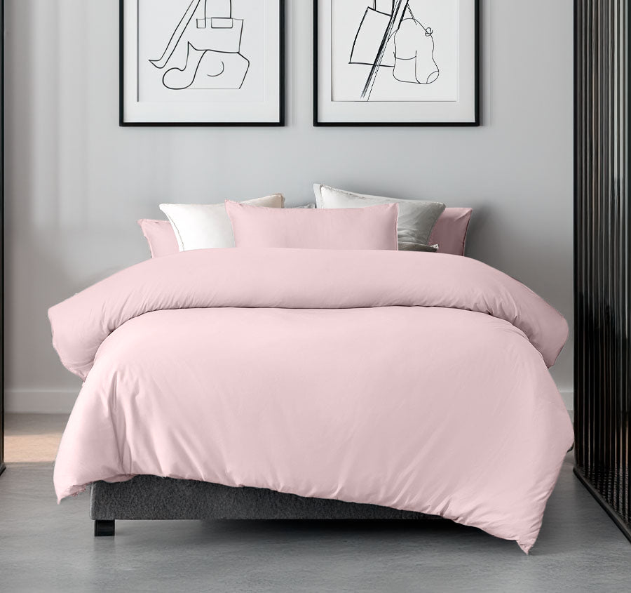 Bamboo Eco 400THC Cotton Quilt Cover Set Range Blush