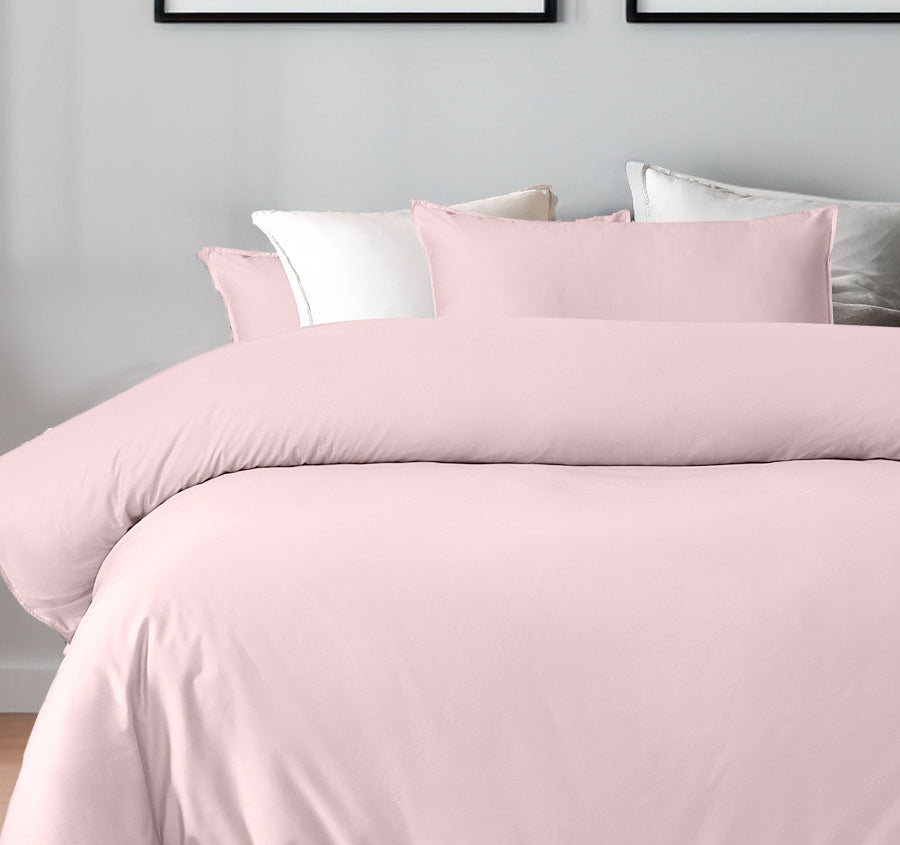 Bamboo Eco 400THC Cotton Quilt Cover Set Range Blush