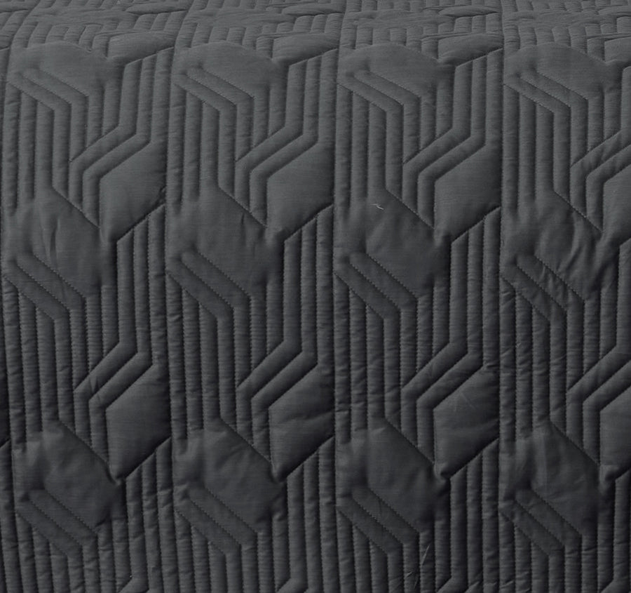 Bamboo Eco 400THC Cotton Coverlet Set Range Charcoal