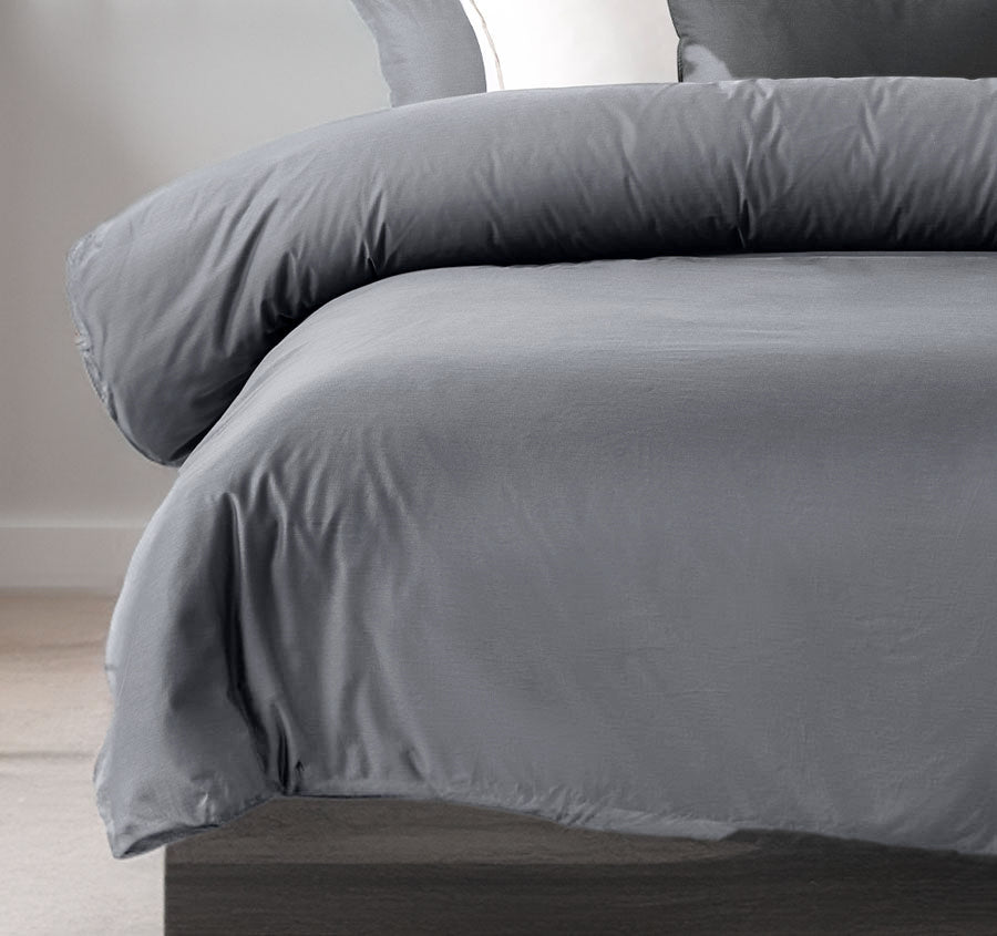 Bamboo Eco 400THC Cotton Quilt Cover Set Range Charcoal