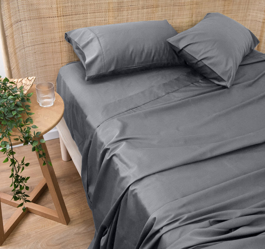 Bamboo Eco 400THC Cotton Mega Sheet Set Range Charcoal