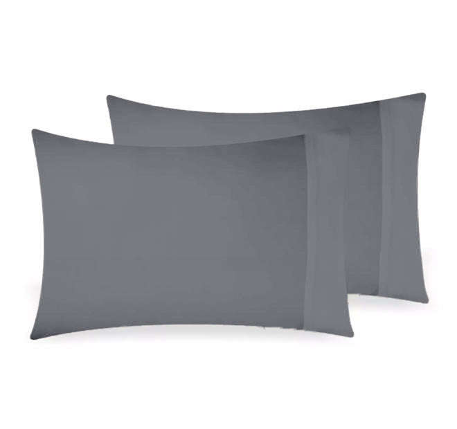 Bamboo Eco 400THC Cotton Standard Pillowcase Pair Charcoal