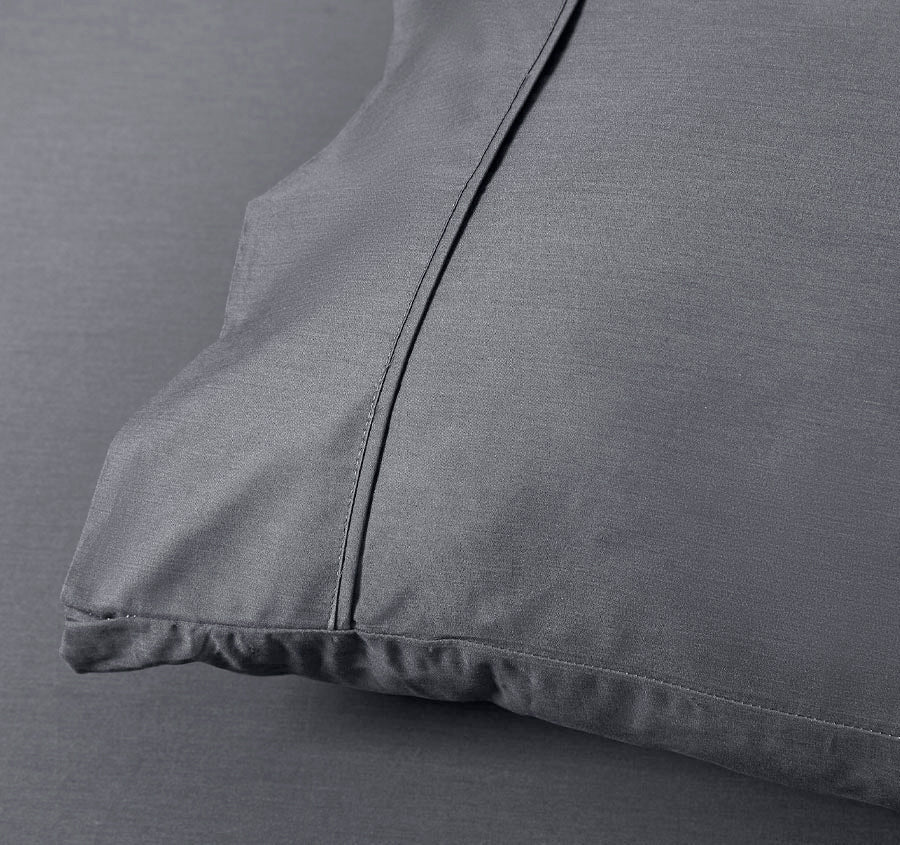 Bamboo Eco 400THC Cotton Standard Pillowcase Pair Charcoal
