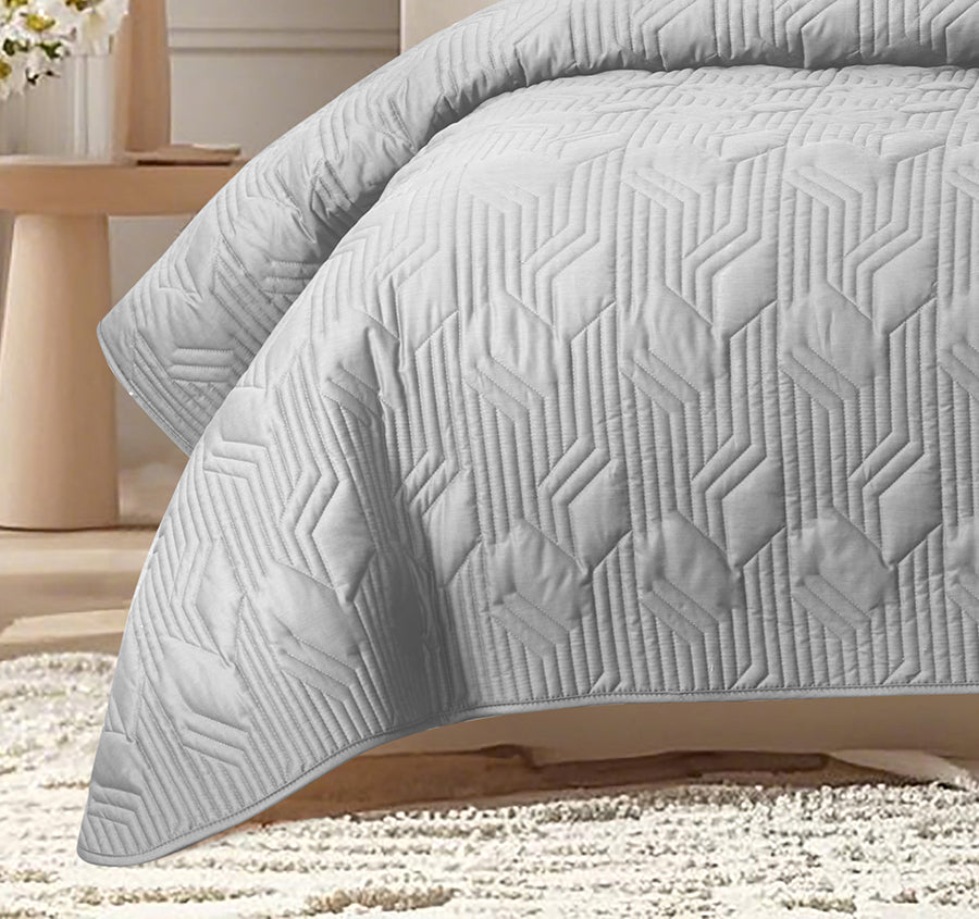 Bamboo Eco 400THC Cotton Coverlet Set Range Grey