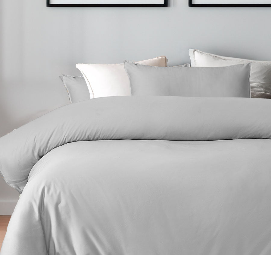 Bamboo Eco 400THC Cotton Quilt Cover Set Range Grey