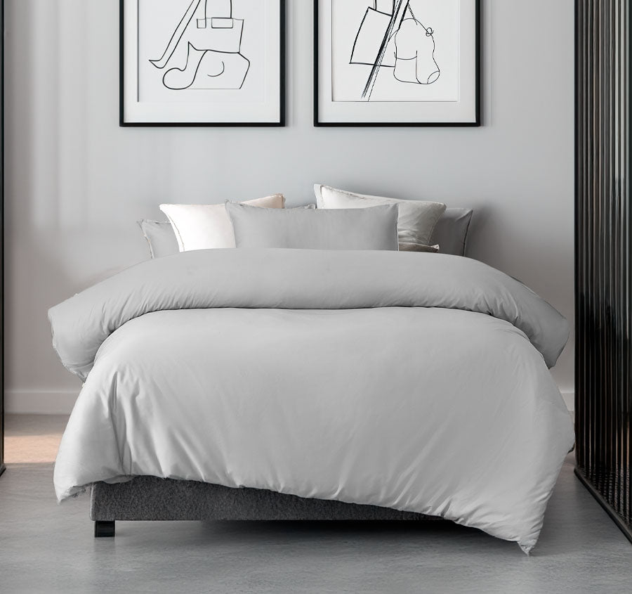 Bamboo Eco 400THC Cotton Quilt Cover Set Range Grey