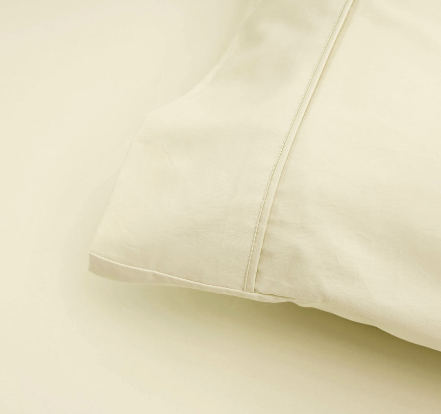 Bamboo Eco 400THC Cotton Standard Pillowcase Pair Ivory