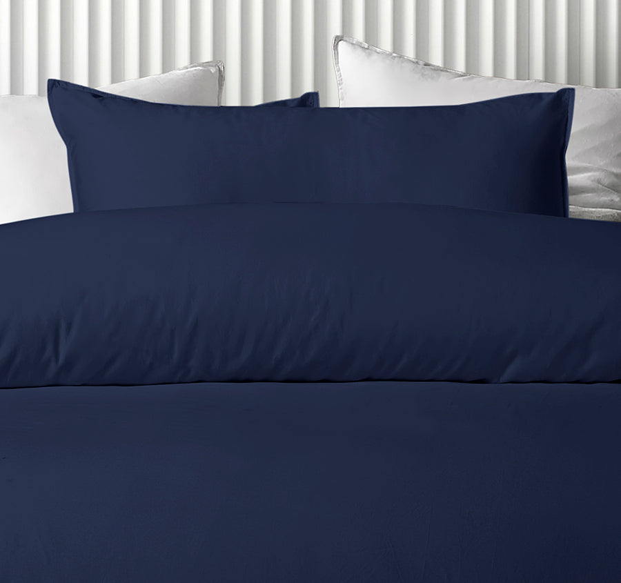 Bamboo Eco 400THC Cotton Quilt Cover Set Range Navy