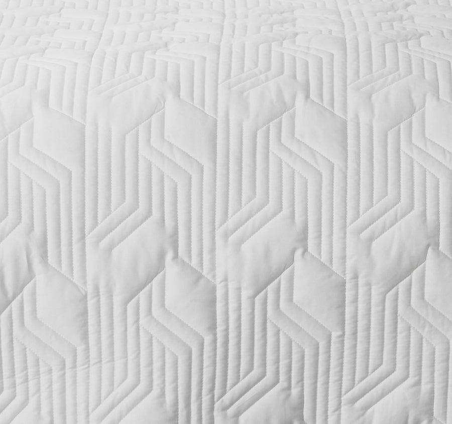 Bamboo Eco 400THC Cotton Coverlet Set Range White