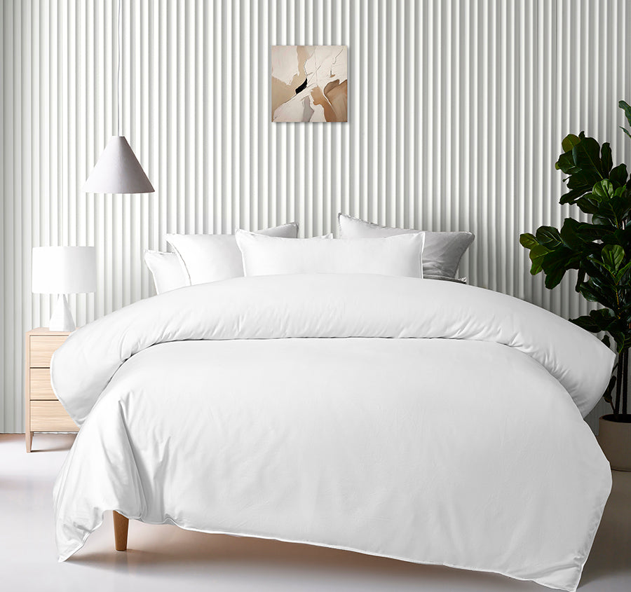 Bamboo Eco 400THC Cotton Quilt Cover Set Range White