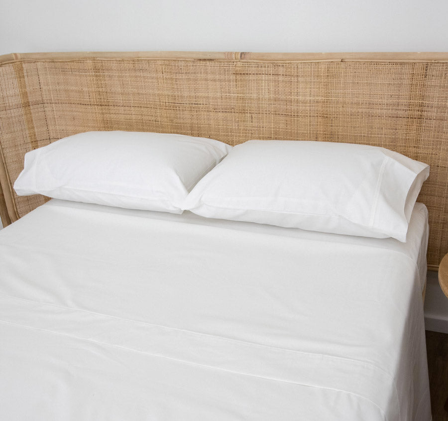 Heavy Hotel Grade 185GSM Cotton Standard Pillowcase Pair White