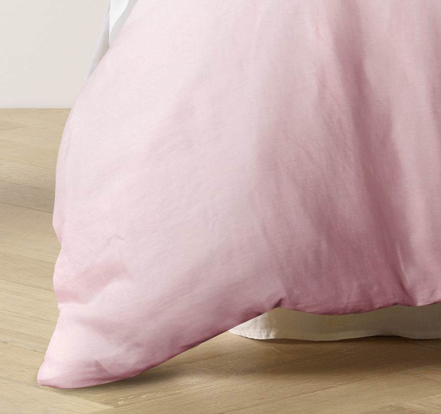 Stonewashed French Linen Quilt Cover Set Range Blush