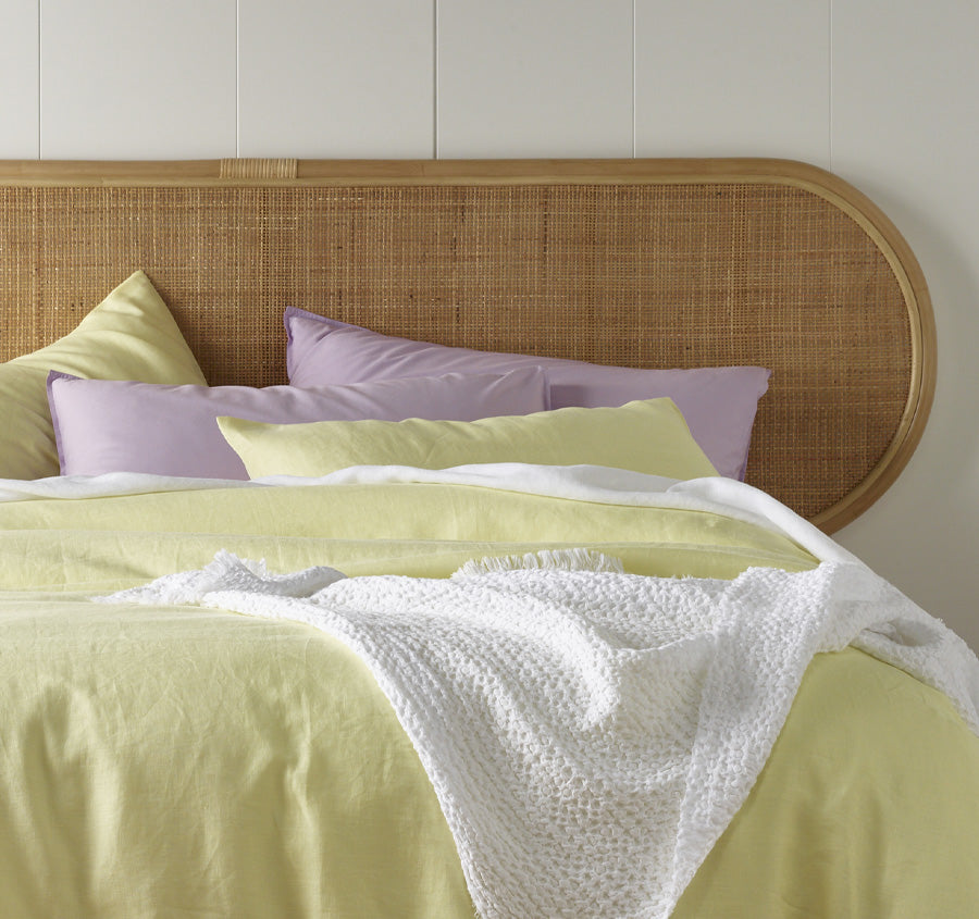 Stonewashed French Linen Quilt Cover Set Range Butter