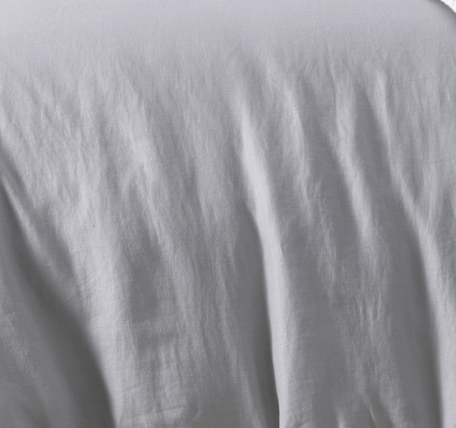 Stonewashed French Linen Quilt Cover Set Range Dove Grey