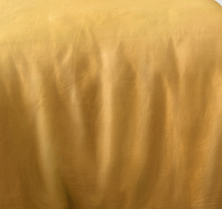 Stonewashed French Linen Quilt Cover Set Range Ochre