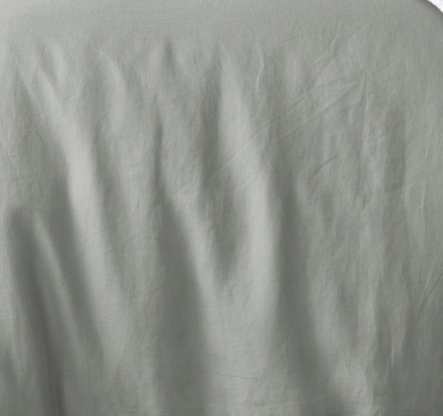 Stonewashed French Linen Quilt Cover Set Range Sage