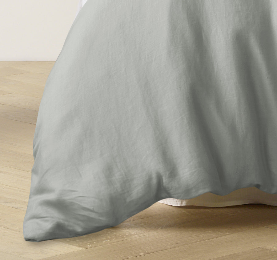 Stonewashed French Linen Quilt Cover Set Range Sage