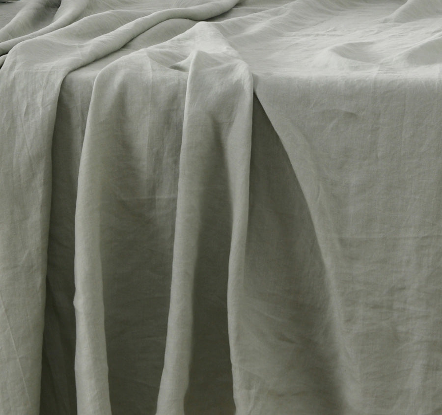 Stonewashed French Linen Mega Sheet Set Range Sage