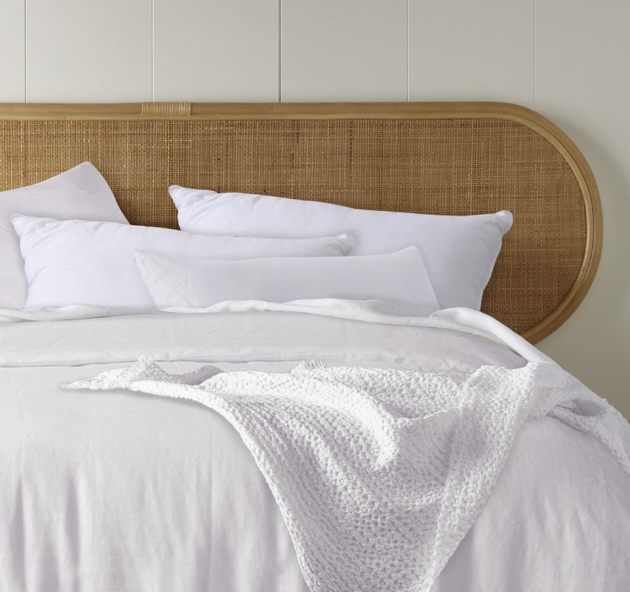 Stonewashed French Linen Quilt Cover Set Range White