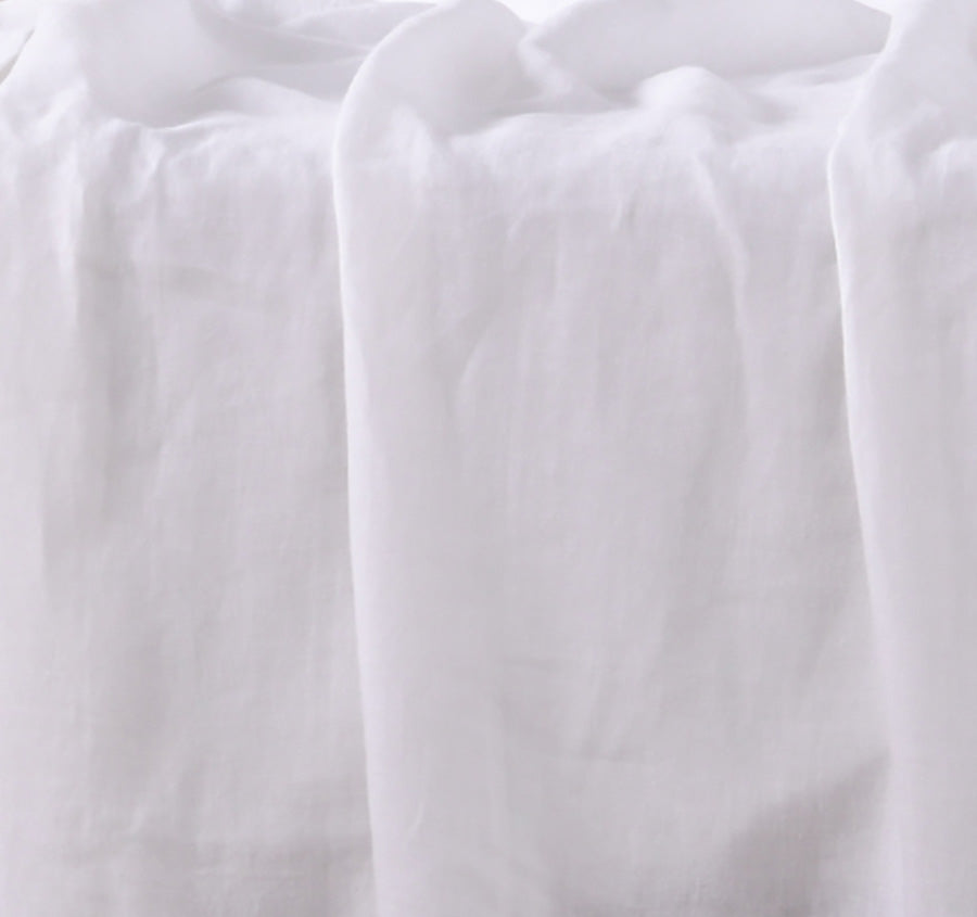 Stonewashed French Linen Mega Sheet Set Range White