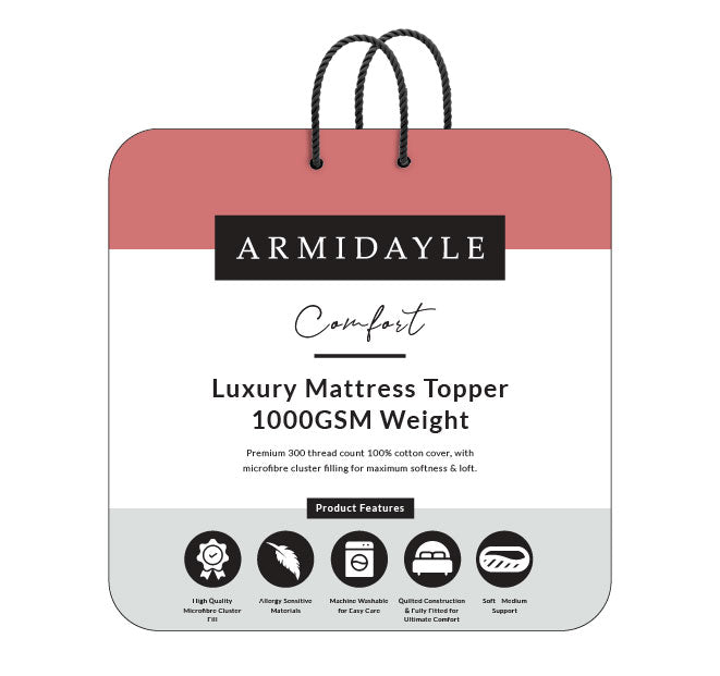 Luxury 1000GSM Mega Fitted Mattress Topper Range