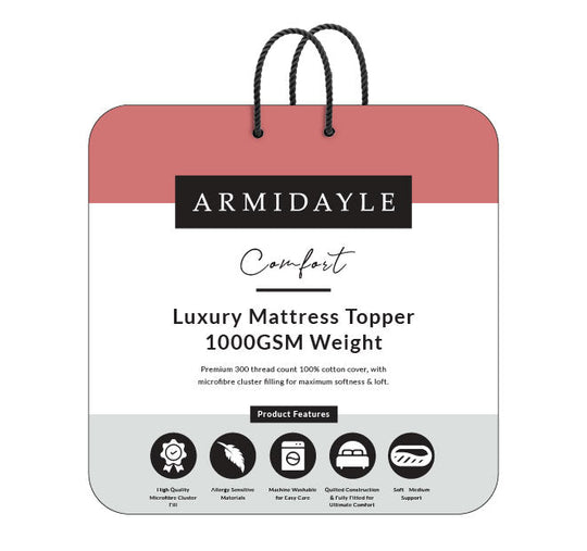 Luxury 1000GSM Mega Fitted Mattress Topper Range