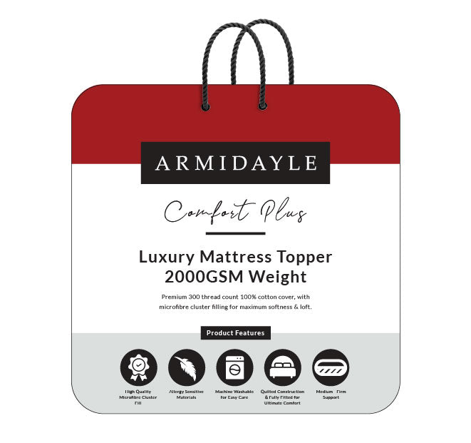 Luxury 2000GSM Mega Fitted Mattress Topper Range