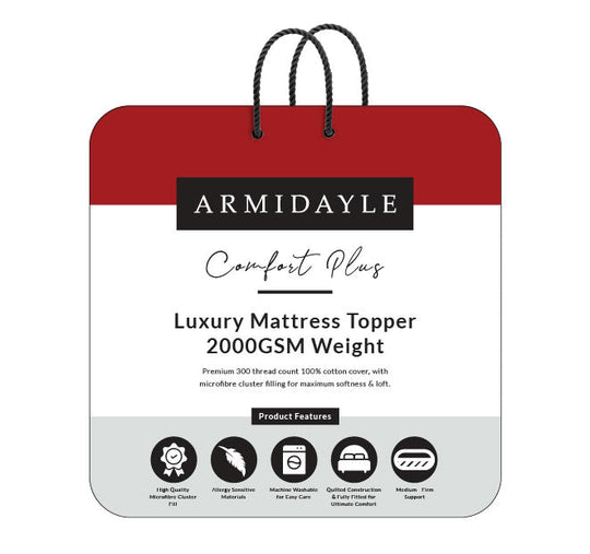 Luxury 2000GSM Mega Fitted Mattress Topper Range