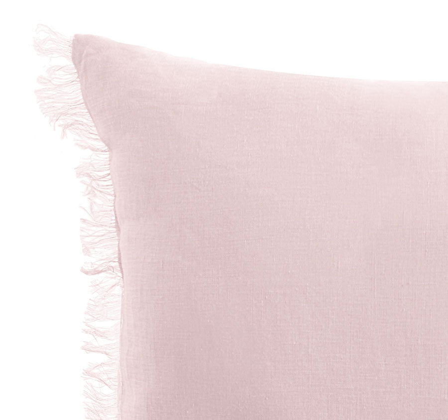 Stonewashed French Linen 35x55cm Cushion Blush