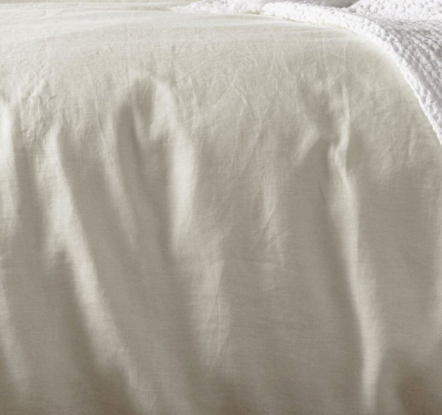 Stonewashed French Linen Quilt Cover Set Range Natural